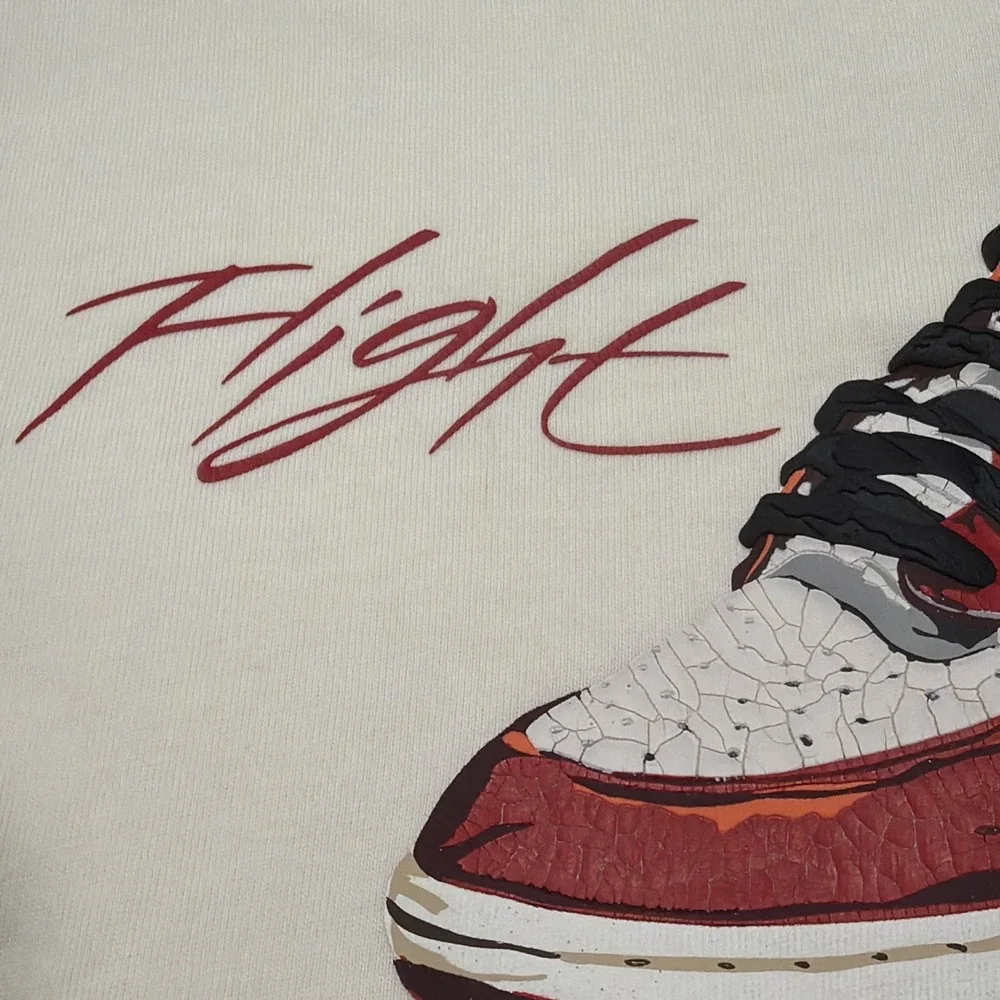 Jordan Men's Air Jordan 1 'Chicago' Flight T-Shirt Off White Sz L FD9536-133